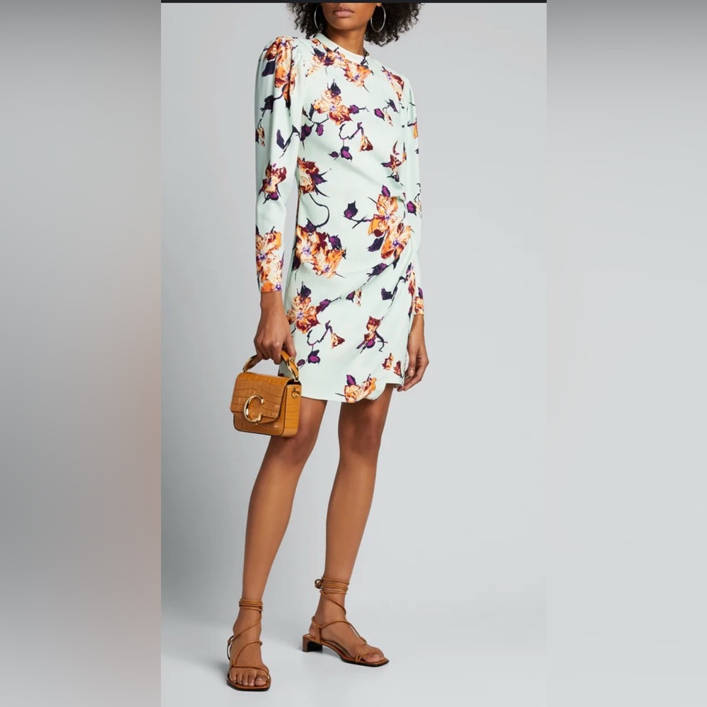 EUC A.L.C Mint Floral Jane Long Sleeve Dress